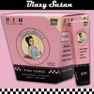 BLAZY SUSAN KING SIZE PINK CONES - 21CT