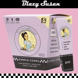 BLAZY SUSAN 1 1/4 SIZE PURPLE CONES - 21CT