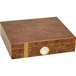 LUCIENNE BURL CIGAR HUMIDOR HOLDS 12 CIGAR