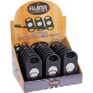 FUJIMA DOUBLE BLADE CIGAR CUTTER LARGE (64 GAUGE) - DISPLAY OF 24