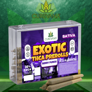 CUREVANA EXOTIC THC-A 1.5G PRE ROLLS - DISPLAY OF 25