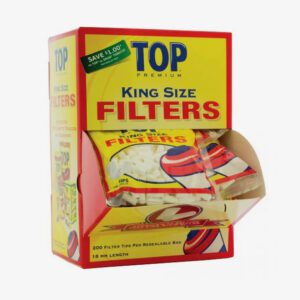 TOP PREMIUM KING SIZE FILTER TIPS 200CT BAG - DISPLAY OF 16