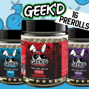 GEEK'D G-UNITS 1G THC-A PRE ROLLS - JAR OF 40