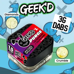 GEEK'D X PURGE 3G DAB THC-A DIAMONDS + CRUMBLE - DISPLAY OF 4