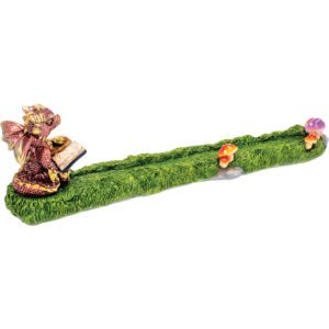 FUJIMA 10.5IN READING DRAGON MUSHROOM INCENSE BURNER