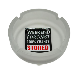 FROSTED WHITE WEEKEND FORECAST GLASS ASHTRAY - PACK OF 3