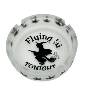 FROSTED WHITE FLYING HI GLASS ASHTRAY - PACK OF 3