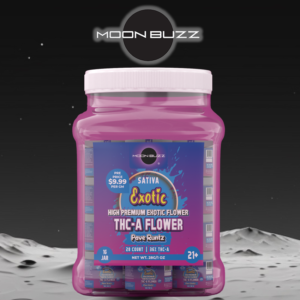 MOON BUZZ EXOTIC 1G THC-A FLOWER JAR - DISPLAY OF 28