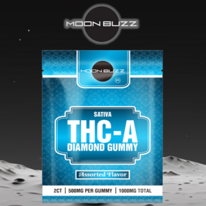 MOON BUZZ 1000MG THC-A DIAMOND 2-PK GUMMIES - DISPLAY OF 24