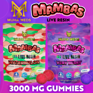 MUHA MEDS MAMBAS LIVE RESIN 3000MG GUMMIES - DISPLAY OF 10