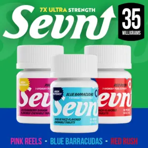 SEVN 7-HYDROXY 35MG TABLETS 10-PACK JAR - DISPLAY OF 8