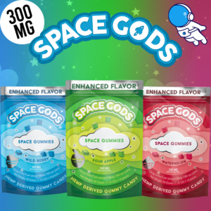 SPACE GODS 300MG DELTA 9 THC & CBD GUMMIES - DISPLAY OF 10