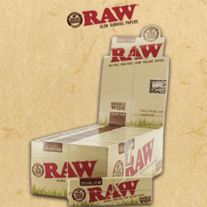 RAW ORGANIC HEMP SINGLE WIDE ROLLING PAPER - 50CT DISPLAY