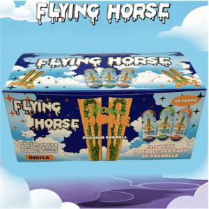 FLYING HORSE THC-P BLEND 2.5G HASH HOLE PRE ROLLS ASSORTED STRAINS - DISPLAY OF 50
