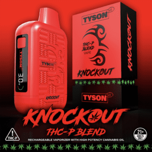 TYSON 2.0 KNOCKOUT THC-P BELND 3G DISPOSABLE - DISPLAY OF 5