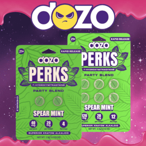 DOZO PERKS 7-HYDROXY PARTY BLEND 20MG TABLETS - DISPLAY OF 10