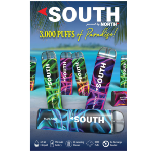 SOUTH PWD BY NORTH 6.5ML 3000 PUFFS DISPOSABLE VAPE - DISPLAY OF 10