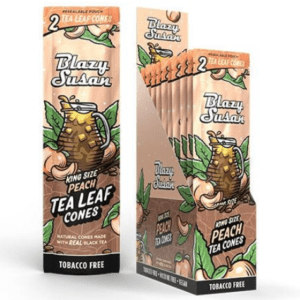 BLAZY SUSAN PEACH TEA KING SIZE CONES 2-PACK - DISPLAY OF 10
