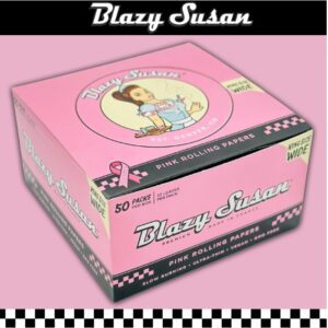 BLAZY SUSAN KING SIZE WIDE PINK ROLLING PAPERS - 50CT