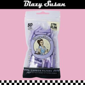 BLAZY SUSAN PURPLE XTRA SLIM ACTIVATED CARBON FILTER TIPS - 50CT BAG