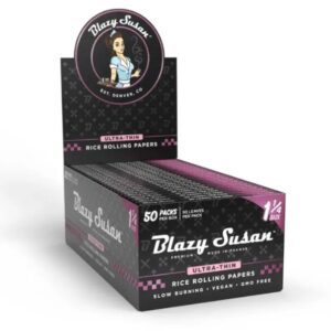 BLAZY SUSAN ULTRA THIN RICE ROLLING PAPERS - DISPLAY OF 50