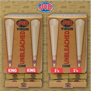 JOB VIRGIN UNBLEACHED CONES GRAVITY BOX – 24CT DISPLAY