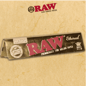 RAW CLASSIC ETHEREAL KING SIZE SLIM ROLLING PAPERS - 50CT DISPLAY