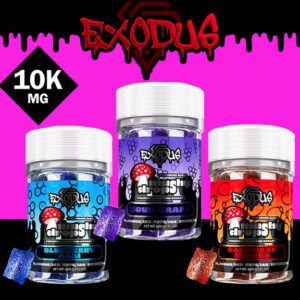 EXODUS MUSHY DROPS 10,000MG GUMMIES JAR - DISPLAY OF 6