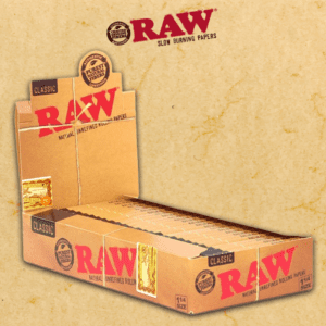 RAW 1 1/4 CLASSIC ROLLING PAPERS DISPLAY - 24CT