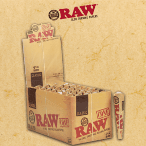 RAW CLASSIC CONES 1 1/4 SIZE DISPLAY - 32CT