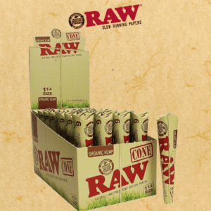 RAW ORGANIC CONES 1 1/4 SIZE DISPLAY - 32CT