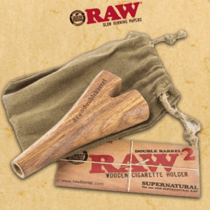 RAW DOUBLE BARREL WOODEN CIGARETTE HOLDER (SUPERNATURAL)