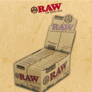 RAW 1 1/4 CONNOISSEUR PAPER WITH ORGANIC TIP - 24CT (RAW56)