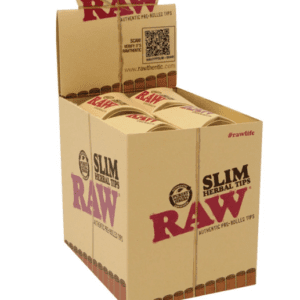RAW SLIM HERBAL PRE-ROLLED TIPS - DISPLAY OF 20