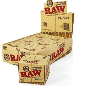 RAW PERFECTO PRE-ROLLED TIPS 100-PACK - DISPLAY OF 6