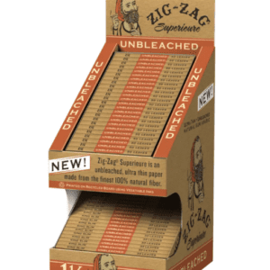 ZIZ-ZAG UNBLEACHED ROLLING PAPER 2 TIER DISPLAY OF 48