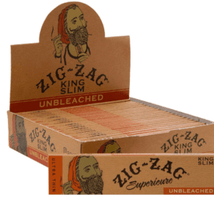 ZIG-ZAG UNBLEACHED KING SLIM SIZE ROLLING PAPER - 24CT DISPLAY