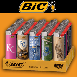 BIC KANSAS CITY ROYALS NFL LIGHTER - DISPLAY OF 50