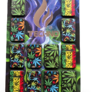 TECHNO FLIP TOP LIGHTER LEAVES - DISPLAY OF 12