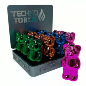 TECHNO TORCH BEAR LIGHTER - DISPLAY OF 12