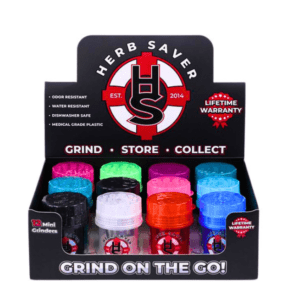 HERB SAVER MINI JAR GRINDERS - DISPLAY OF 12