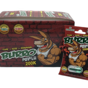 BURRO POWER - 200K ALL NATURAL SUPPLEMENT FOR MEN - 1 CAPS PER PACK - DISPLAY OF 24 PACKS
