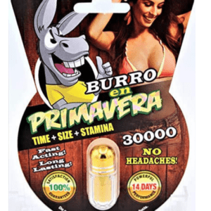 BURRO 30000- ALL NATURAL SUPPLEMENT FOR MEN - 1 CAPS PER PACK - DISPLAY OF 24 PACKS