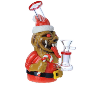 MAGIC STICK SANTA GLASS WATERPIPE 7"