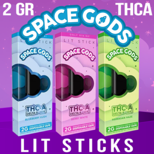 SPACE GODS THC-A BLEND LIT STICK 2G DISPOSABLE - DISPLAY OF 5