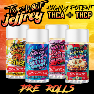 HIXOTIC TRAP'D OUT JEFFREY 1 GRAM THC-A PRE-ROLLS 5PCS - DISPLAY OF 6
