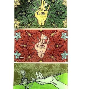AFGHAN HEMP GLASS ROLLING TRAY 10 x 6" - MIXED DESIGN
