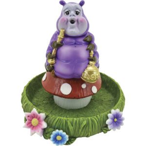 ALICE CATERPILLAR SITTING MUSHROOM DUAL INCENSE BURNER 5"