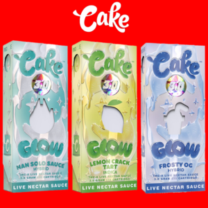 CAKE 3.0 GLOW DELTA THC-A LIVE NECTAR SAUCE DISPOSABLE VAPE DEVICE 3G - DISPLAY OF 5