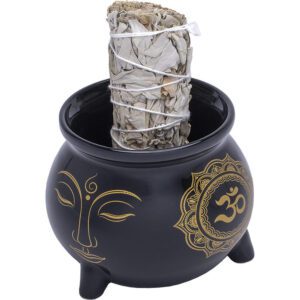CERAMIC CAULDRON FOR SAGE 4"